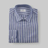 Camisa Lino Azul Rayas Hombre